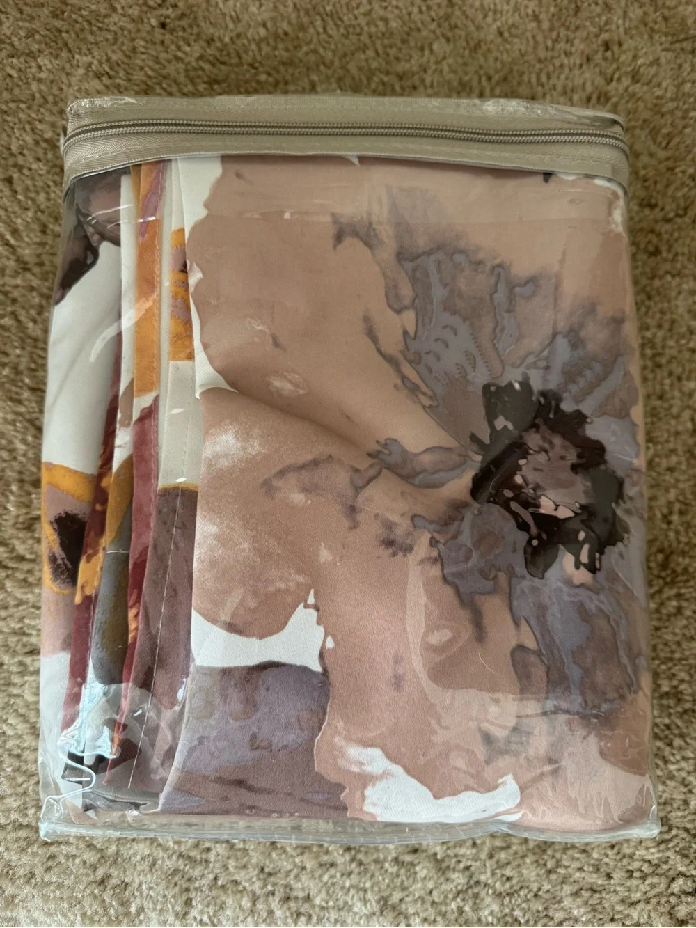 Mustard and Brown Abstract Window Panel